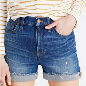 Madewell High Rise Cut-off Jean Shorts Medium Wash Denim Blue Women's Size 26